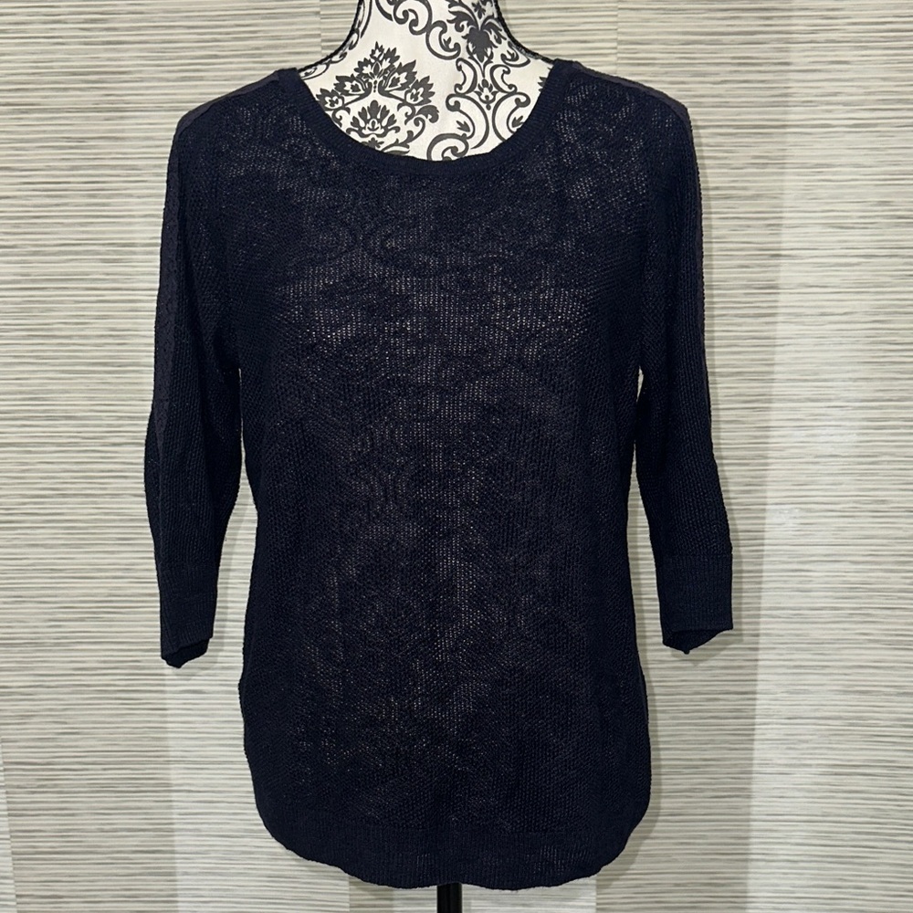 Ann Taylor Midnight Blue Knit Top Sz. L